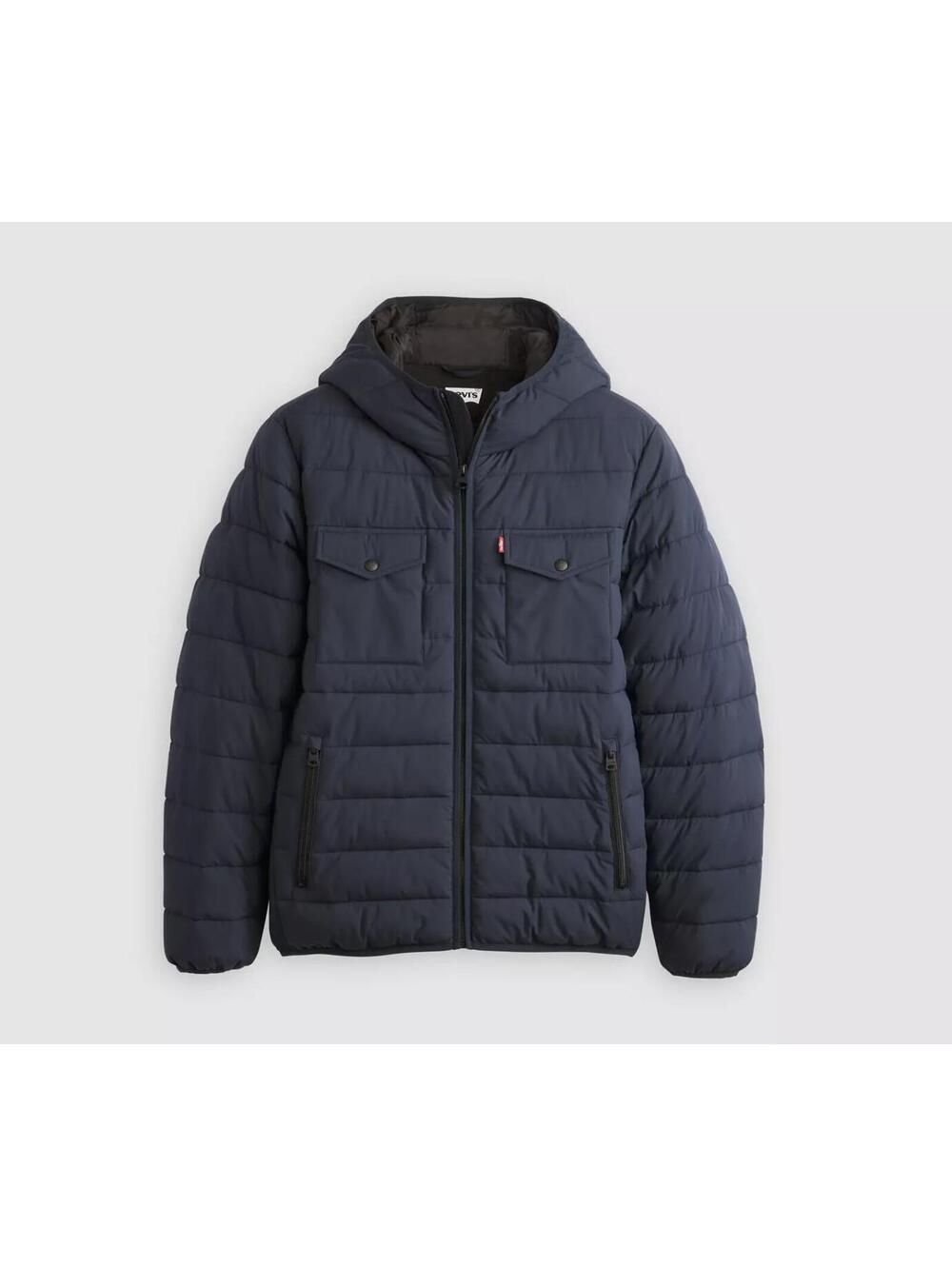 Levis Mens Puffer Hooded Coat Jacket Outerwear Navy Blue  XXL  - NWT